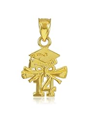 10k Yellow Gold 2014 Graduation Charm Pendant