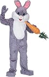 Deluxe Grey Easter Bunny Suit Mascot with Head, Bodysuit, Mittens and Parade Feet