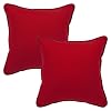Pillow Perfect Decorative Red Solid Toss Pillows, Square, 2-Pack