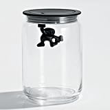 Alessi Gianni Black Kitchen Storage Jar 31.5-oz.