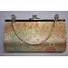 Gold Clutch Bags Gold & Red Satin & Silk Evening Clutch Bag (Make up Bag) with Handle, Length 17.75 x Height 10.2 cms (Gold & Red & Blue)