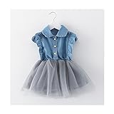 WIN　子供服 フォーマル 切替 ワンピース　女の子 ドレス　長袖チュールスカート　キッズ ジュニア ガールズ (100, 短袖)