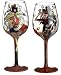 Bottom's Up 15-Ounce Wild Wild West Handpainted Wine Glass