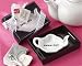 Swee-Tea Ceramic Tea-Bag Caddy in Black & White Serving-Tray Gift Box