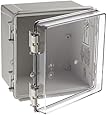 BUD Industries NBF-32414 Plastic Outdoor NEMA Economy Box with Clear Door, 7-5/64" Length x 7-5/64" Width x 5-57/64" Height, Light Gray Finish