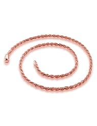 14K Rose Gold Plated Sterling Silver Italian Rope Chain 2.8MM (16, 18, 20, 22, 24, 30 INCH)