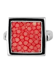 Pink Finger Ring - Genuine Stingray Skin Leather