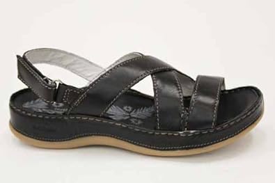 Hush Puppies Rosebud Black Leather Sandal Size 8: Amazon: Shoes ...