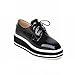 Carolbar Women's Fashion Lace up Popular Patent Leather Platform Wedge Heel Oxfords Shoes