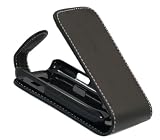 iTALKonline BLACK FlipMatic Easy Clip On Vertical Flip Pouch Case Cover with Holder for Samsung S3850 Corby II