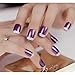 False Nails Bling Art French Fake Purple 4 Joy Squoval 24 Acrylic Medium Tips
