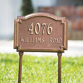 Williamsburg Standard-Size Address Plaques - Black/Gold, Wall - Grandin Road
