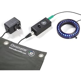 Reflecmedia RM 1125SB DeskShoot Lite Standard Bundle Kit Includes Chroma Key Solution with Small Blue LiteRing