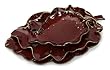 Set of 3 Deep Red Carolyn Kinder Fall Leaves Ceramic Nesting Trays