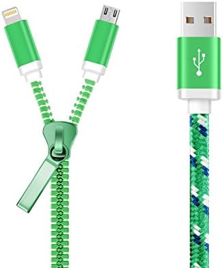 TOTOP iPhone 6 Cable, USB Cable, Nylon Braided 2-in-1 8 pin Lightning &amp; Micro USB Cable for iPhone 6 6 Plus 5 5s 5c, iPad Air mini, iPod 5, Sumsung, HTC, Motorola, Nokia