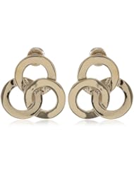 Kenneth Cole New York "Shiny Earrings" Gold Tri-Circle Stud Earrings
