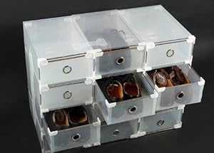 2er Set - Herren Schuhbox mit Blechkante, Schublade-Schuhbox