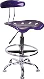 Flash Furniture Chrome Bar/Drafting Stool With Tractor Seat