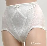 Art-Beau : Art-Beau 2 Pack $38 Ivory Floral Brief Girdle #3660 M