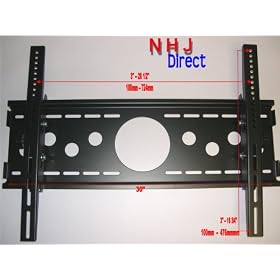 NHJ Directs Tilting Wall Mount Bracket for 32, 36, 42, 46,50, 52 inch Sony Bravia, Samsung, Vizio, Panasonic, Color: Black