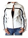 Ladies White Leather Motorcycle Jacket - Leatherbull.com