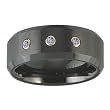 8mm Beveled 3pt. Diamond Black Ceramic Ring