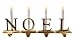 NOEL 4-Piece Lighted Brass Christmas Stocking Holder Set With Candle Lamps