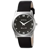 Invicta Mens Slim Collection Round Black Leather Watch #5137 by Invicta