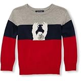 THE CHILDREN'S PLACE(ザ・チルドレンズプレイス) ロングスリーブイエティカラーブロックセーター クラシックレッド トップスニット 12～18ヶ月【並行輸入】