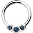 Silver 925 Dark Blue Austrian Crystal Closure Ring