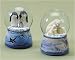 Pack of 2 Polar Bear and Penguin Family Christmas Snow Globe Glitterdomes