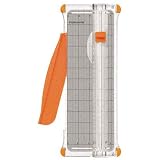 Fiskars Personal 10-Sheet Paper Trimmer with Plastic Base, 14 x 5-1/2 (Silver/Clear/Orange)