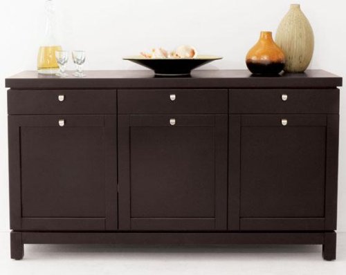 Deco Buffet Brushed Chrome Dark Brown