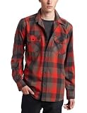 Quiksilver Men’s “Double Rainbow” Long Sleeve Flannel Shirt Red 109070-ORG