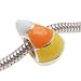 Silver Plated Large Hole Bead With Enamel - Halloween Candy Corn Fits Pandora (1)