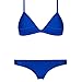 DOIOWN Solid Color Neoprene Halter Push up Bikini Set Swimsuit Low Rise Bottom
