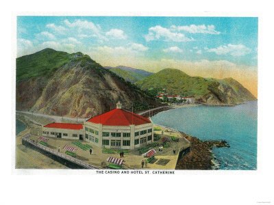 The Casino and Hotel St. Catherine - Catalina Island, CA Travel Premium Poster Print, 18x24