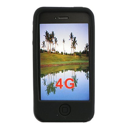 Premium Soft Silicone Gel Skin for Apple iPhone4, 4th Generation, 4th Gen, Black