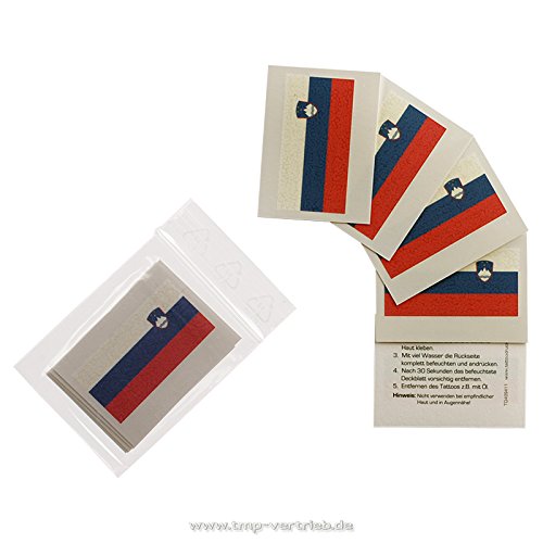 Slowenien Tattoo Fahne 5er Fan Set – EM Fanartikel 2016 – Slovenia Flag