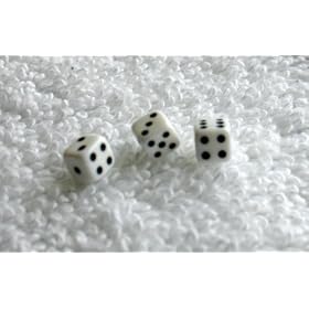 Three Mini Minis White Opaque Dice