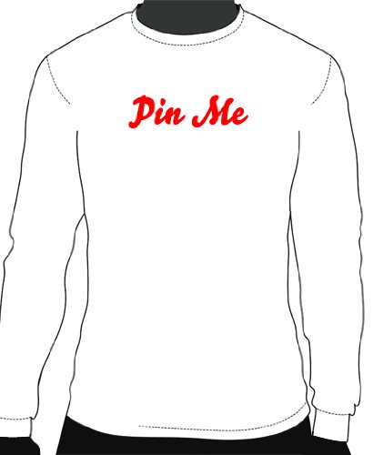 Pinterest – Pin Me Printed Longsleeve Tee – White| Adult Small