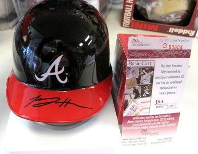Tommy Hanson Atlanta Braves Autographed Signed Mini Helmet W/jsa - Autographed MLB Helmets and Hats