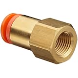 SMC KQ2F01-34A Brass Push-to-Connect Tube Fitting, Adapter, 1/8" Tube OD x 1/8" NPT Female (Pack of 10)