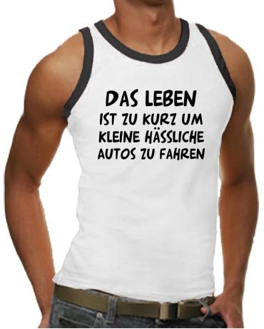 Touchlines Herren Ringer / Kontrast Tank Top Das Leben ist zu kurz..., white/black, XL, BE Preisvergleich