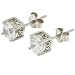 Sterling Silver 6mm Round Cubic Zirconia Stud Earrings by Charles Winston