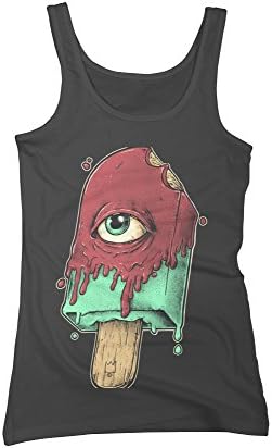 EyeCream Women's Large Charcoal Graphic Tank Top - Design By Humans