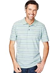 Pure Cotton Short Sleeve Striped Polo Shirt