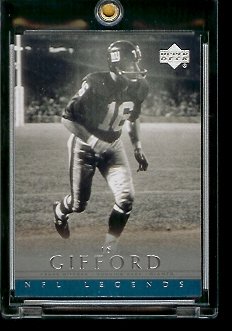 2000 Upper Deck Legends Frank Gifford New York Giants #65 Football Card - Mint Condition - In Protective Display Case
