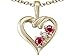 0.32 cttw 14k Gold Genuine Ruby and Diamond Heart