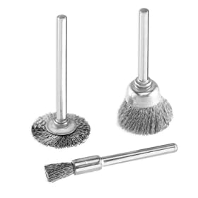 Buy 3pc Rotary Tool Steel Wire Brush Set - Wheel, Cup, End Brush - Fits Dremel - 1 8... by Industrial Tools now!